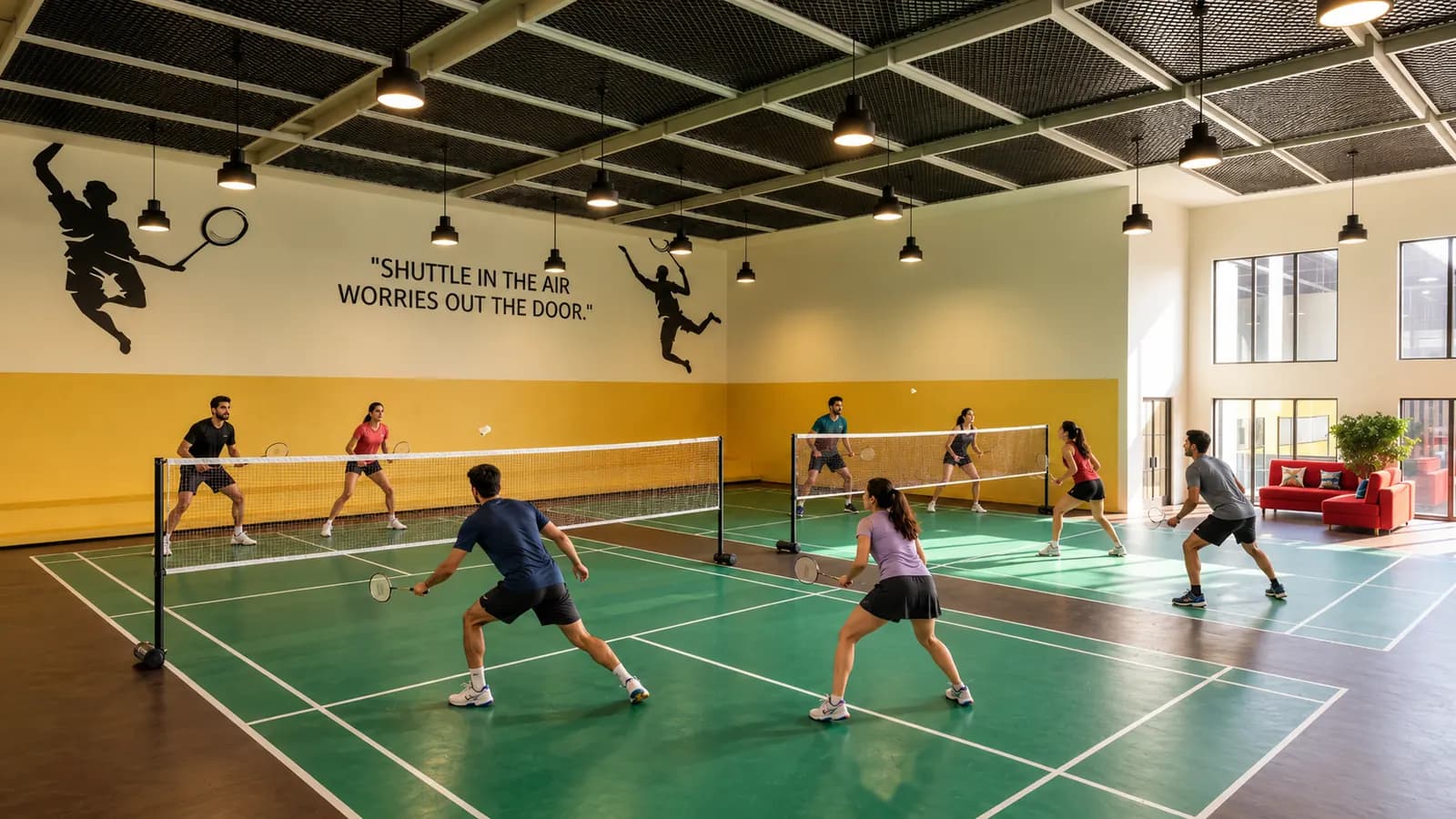 Artistic impression of the indoor badminton hall at Tru Aquapolis