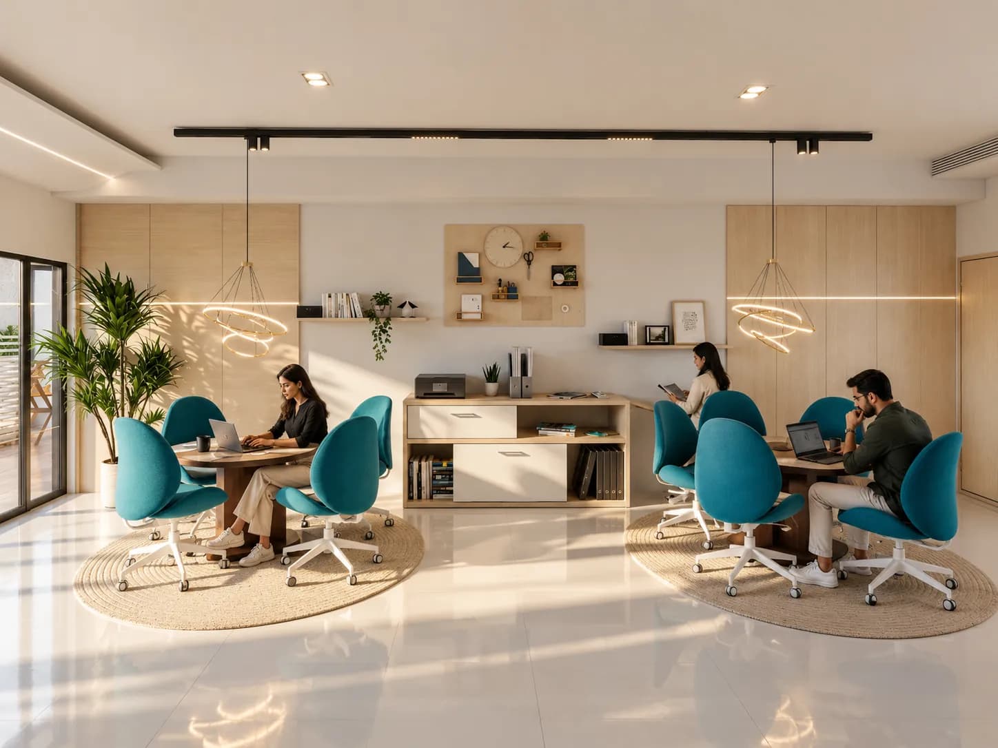 Artistic impression of the co-working business lounge at Tru Aquapolis