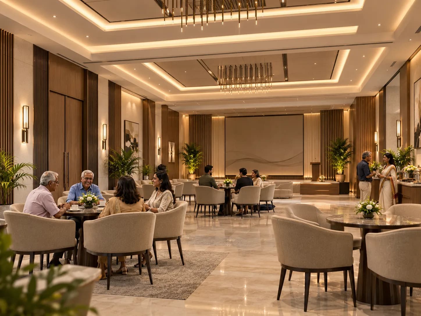Artistic impression of the community lounge at Tru Aquapolis